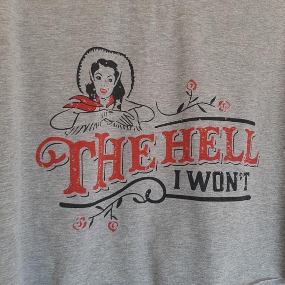 The Hell I Won't Cowgirl Crop Top Tee - Picture 2 of 6